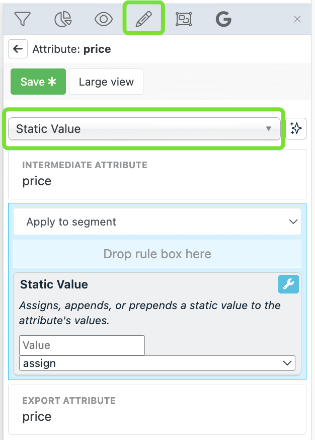 Select a rule box in Data View