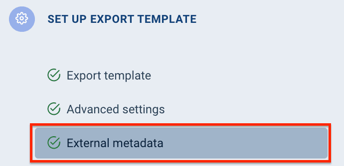 Select External metadata