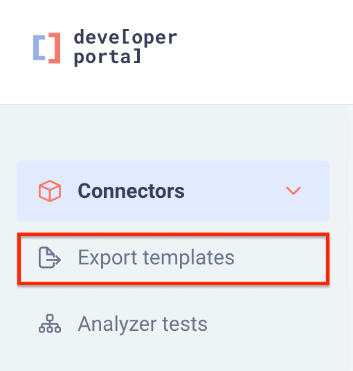 Export template menu