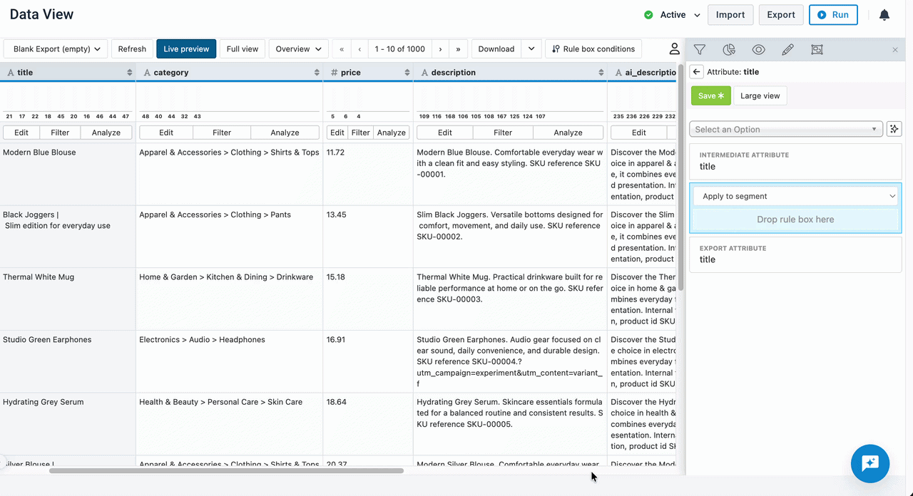 Assigning the Rulebox Condition to an attribute and triggering a Full View refresh